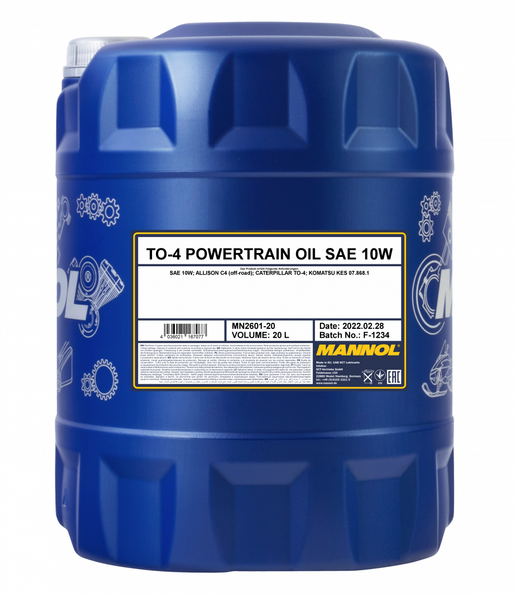 Масло для строительной техники Mannol TO-4 Powertrain OIl SAE 10W (2601)