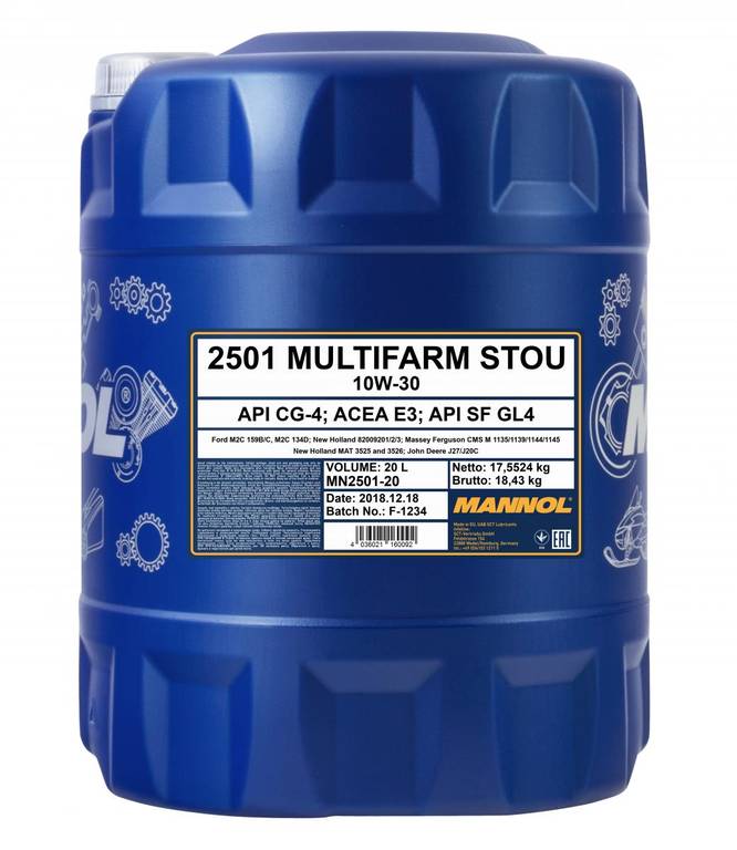 Масло для сельскохозяйственной техники Mannol Multifarm STOU 10W-30 2501